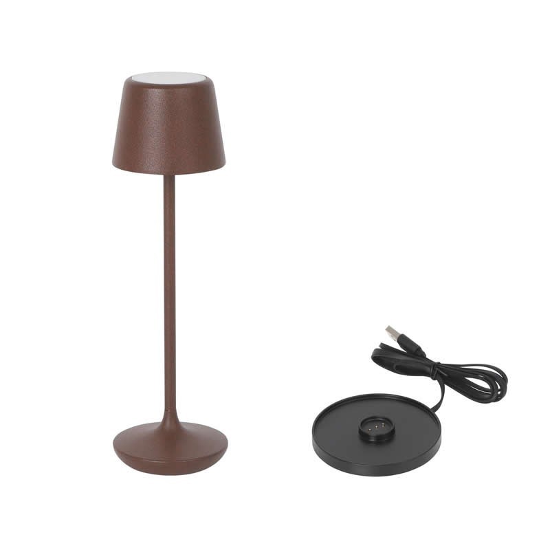 Lampara Redonda Corten Y Cargador Luzerne Ø6X20Cm
