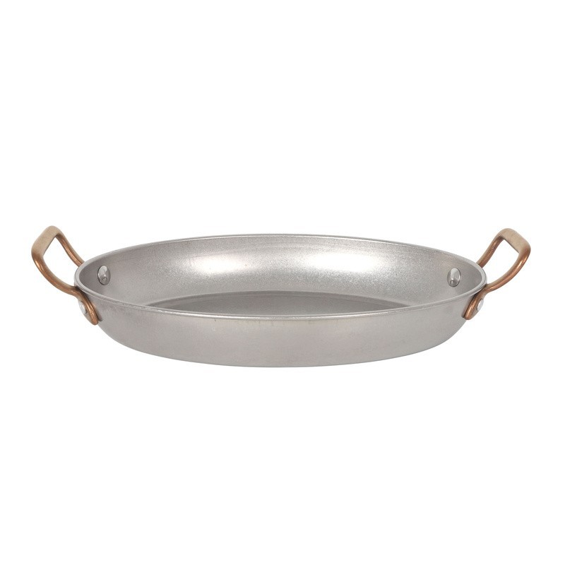 Fuente Oval Plata Vieja Inox Vintage 24,5X17,5Cm