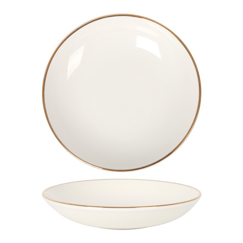 Plato Hondo Gourmet Filo Oro 23X4Cm