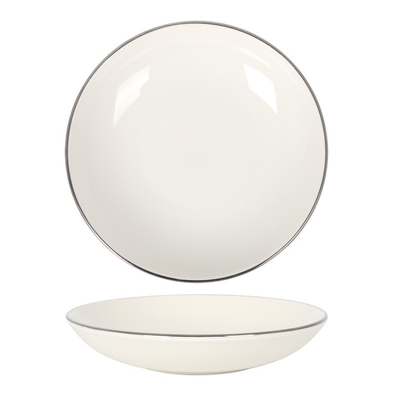 Plato Hondo Gourmet Filo Plata 23X4Cm