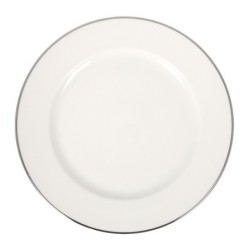 Plato Llano Banquet Filo Plata 25X2.5Cm