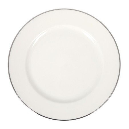 Plato Llano Banquet Filo Plata 25X2.5Cm
