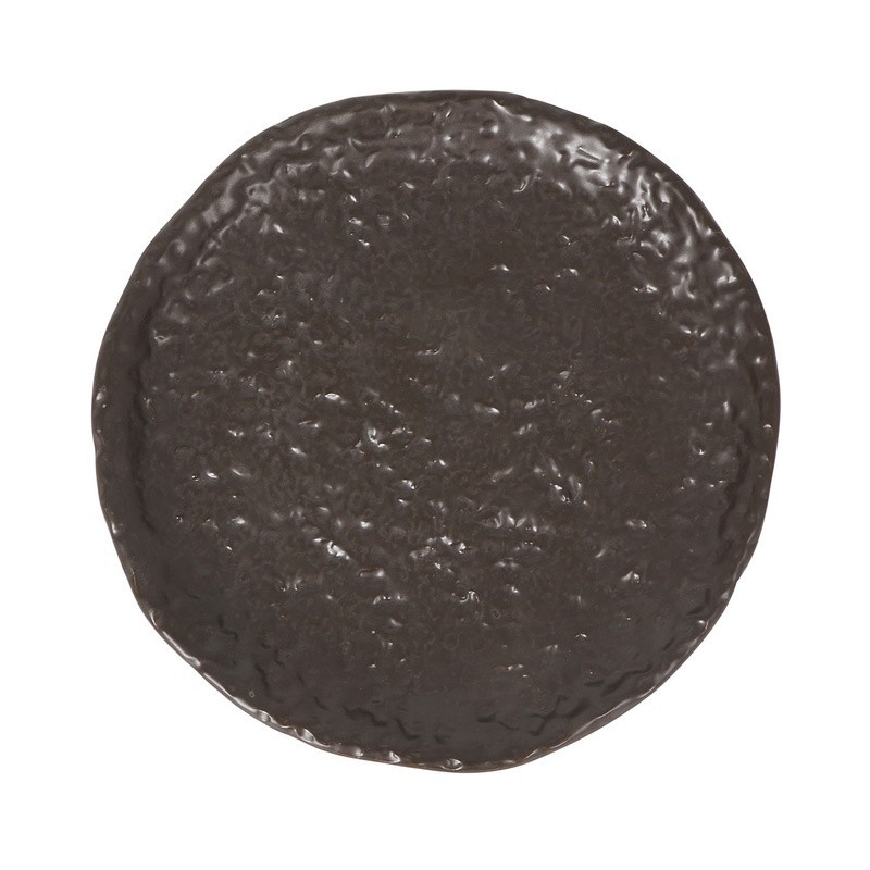 Plato Postre Marron Oleiro 21X2Cm
