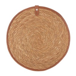 Salvamantel Seagrass Ribete Piel 30Cm