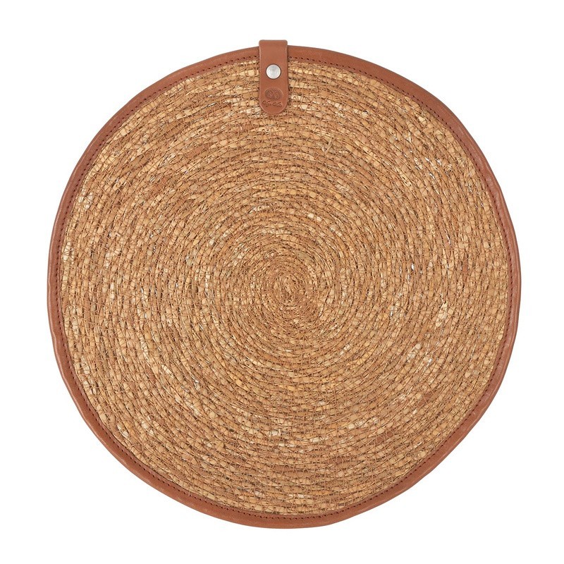 Salvamantel Seagrass Ribete Piel 30Cm