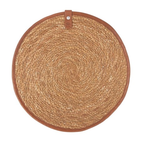 Salvamantel Seagrass Ribete Piel 30Cm