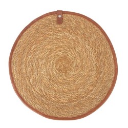 Salvamantel Seagrass Ribete Piel 35Cm