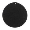 Salvamantel Yute Negro Ribete Piel 30Cm