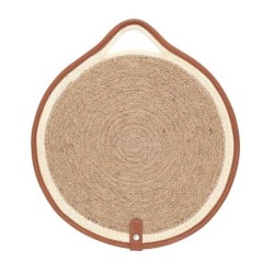 Salvamantel Yute Ribete Piel 30Cm