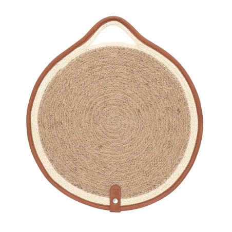Salvamantel Yute Ribete Piel 30Cm