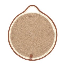 Salvamantel Yute Ribete Piel 35Cm