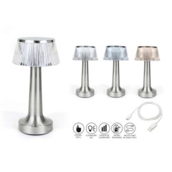 Lampara Azor Plata C/Bateria Recarg 12X25Cm