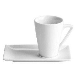 Taza Cafe 6 Cl Ø5X6.5 Cm C/ Plato 12.5X8X1 Cm _M