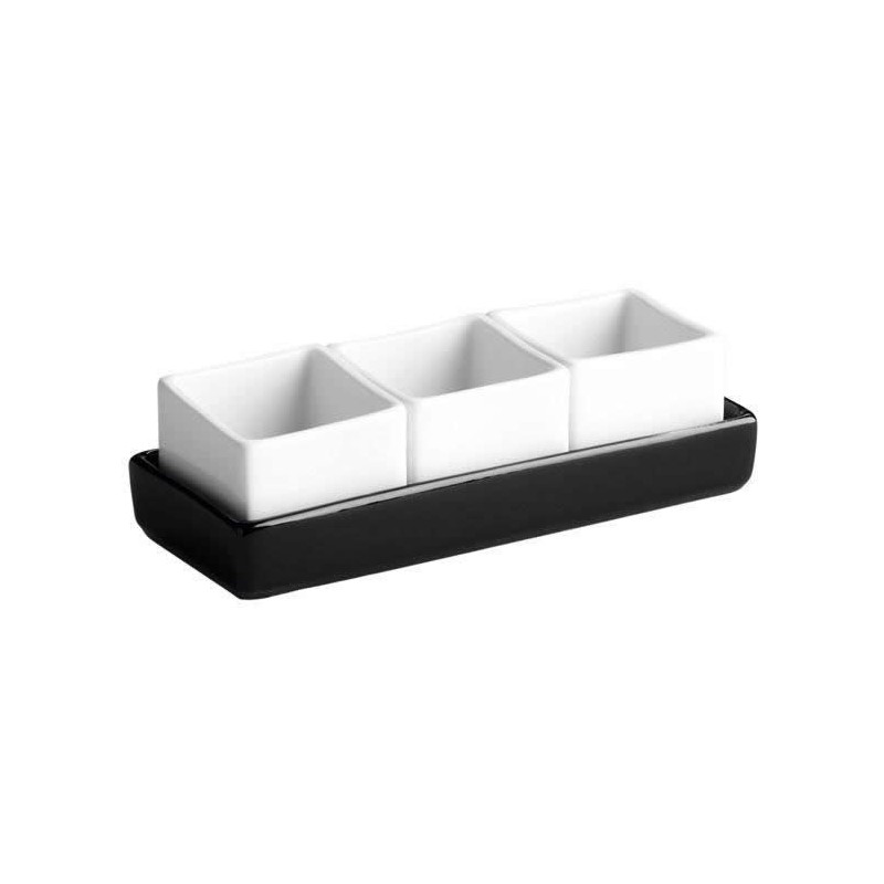 Salseras Cebra 4X4X2.5Cm. 2.5 Cl 3 U. C/ Bandeja